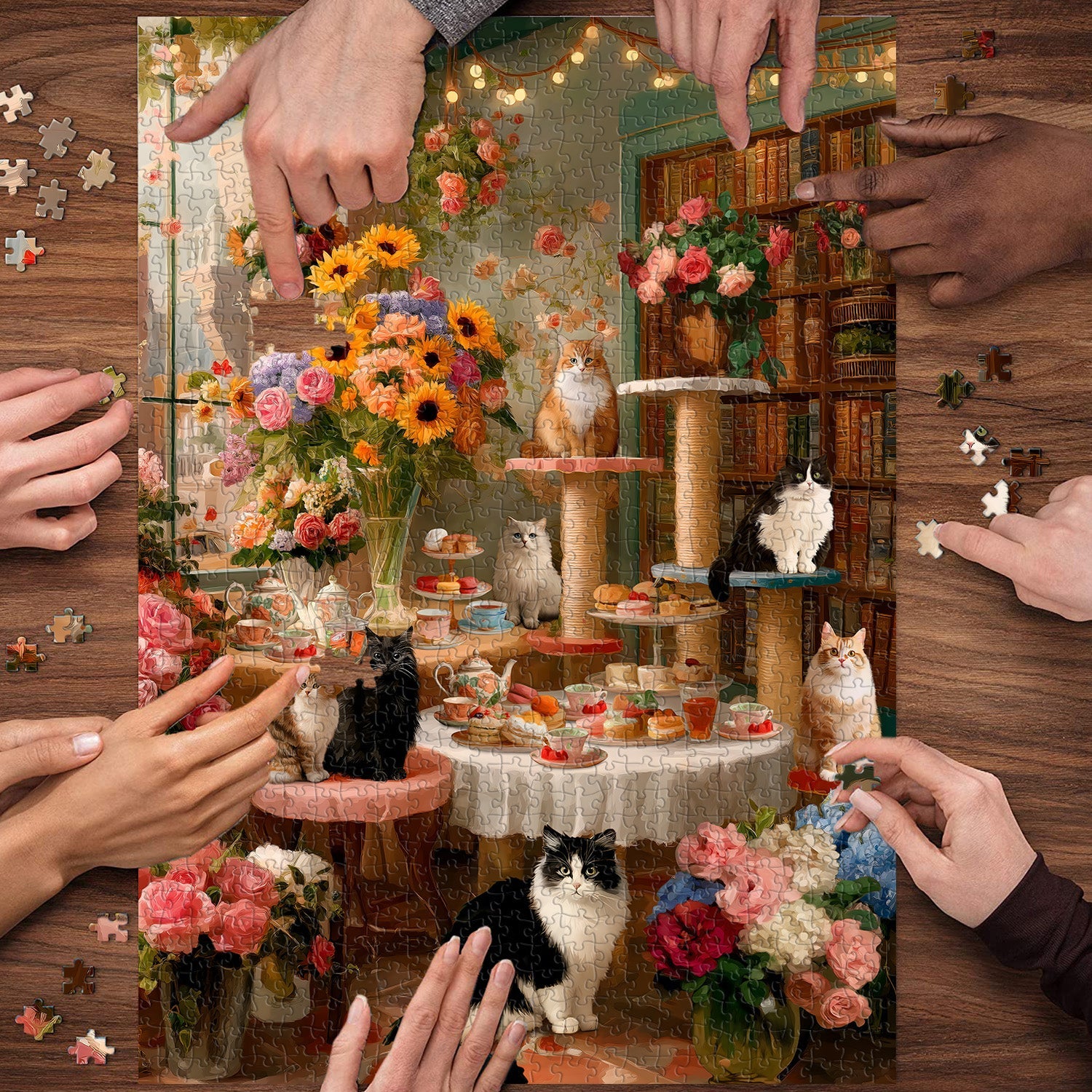 Puzzle da 1000 Pezzi del Cozy Cat Cafe