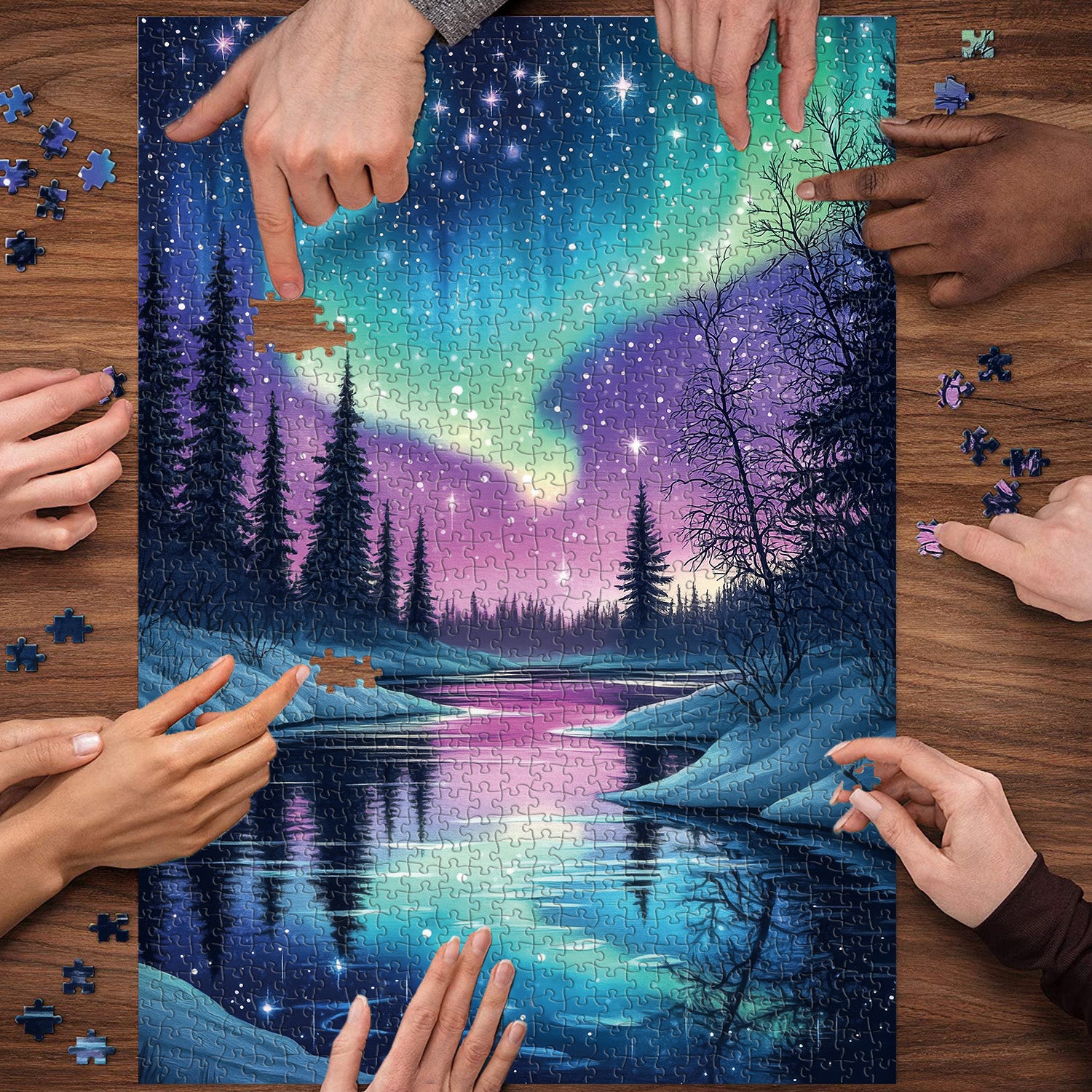 Puzzle paesaggio aurora 1000 pezzi