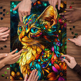 Mystic Floral Cat Puzzle 1000 pièces