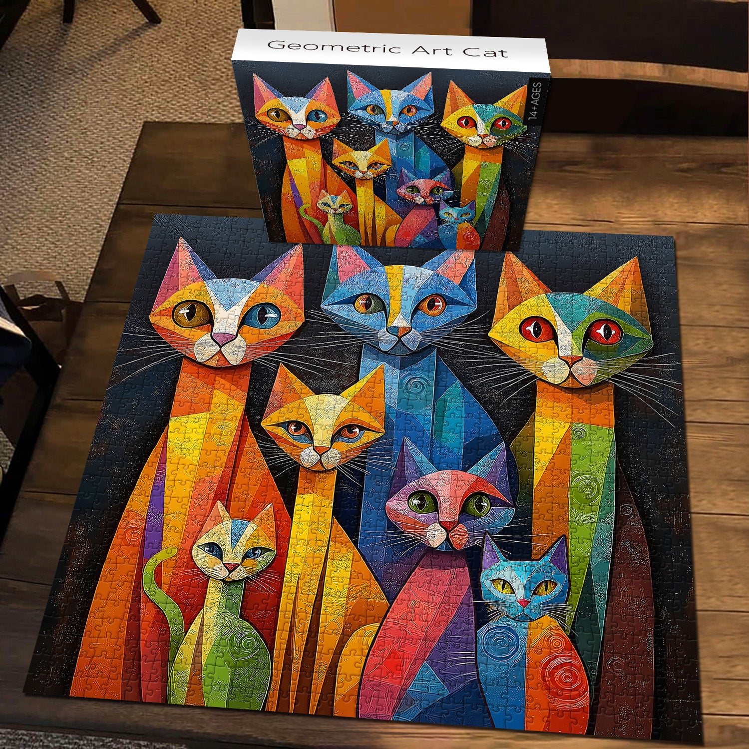 Geometric Art Cat Puzzle 1000 Pizzle 1000
