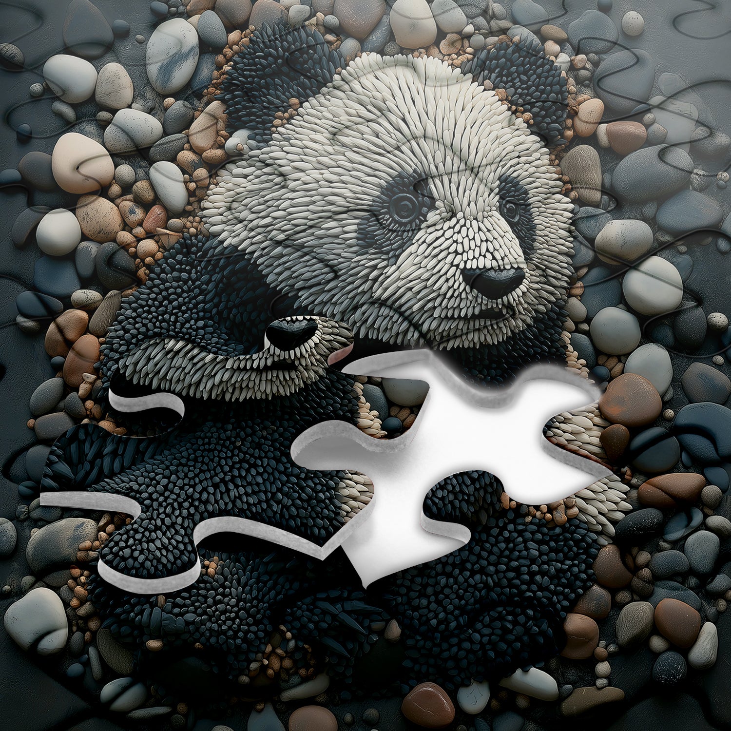 Rock art panda puzzle puzzle 1000 pezzi