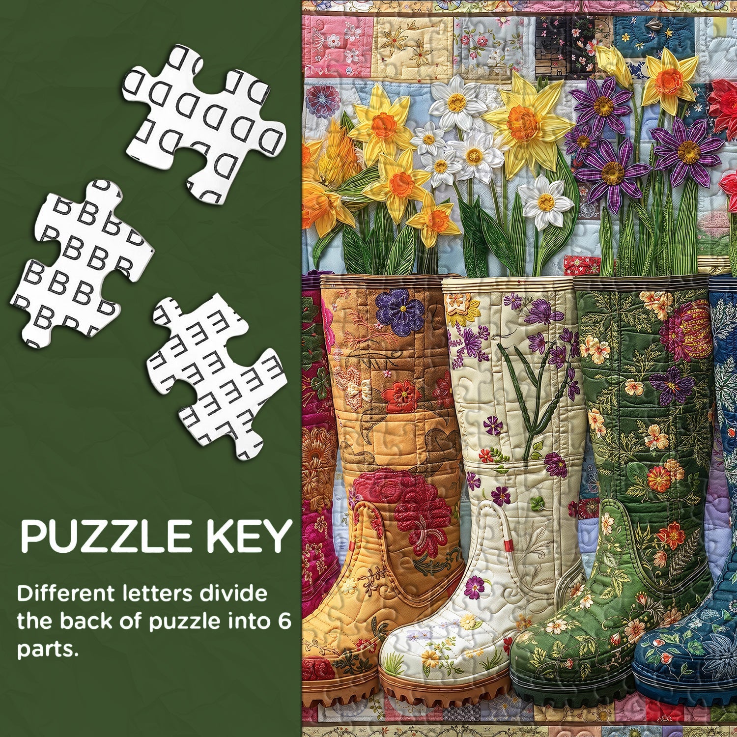 Bottes de jardin floral puzzle 1000 pièces