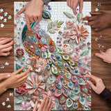 Pizzle de puzzle des plumes dorées 1000 pièces