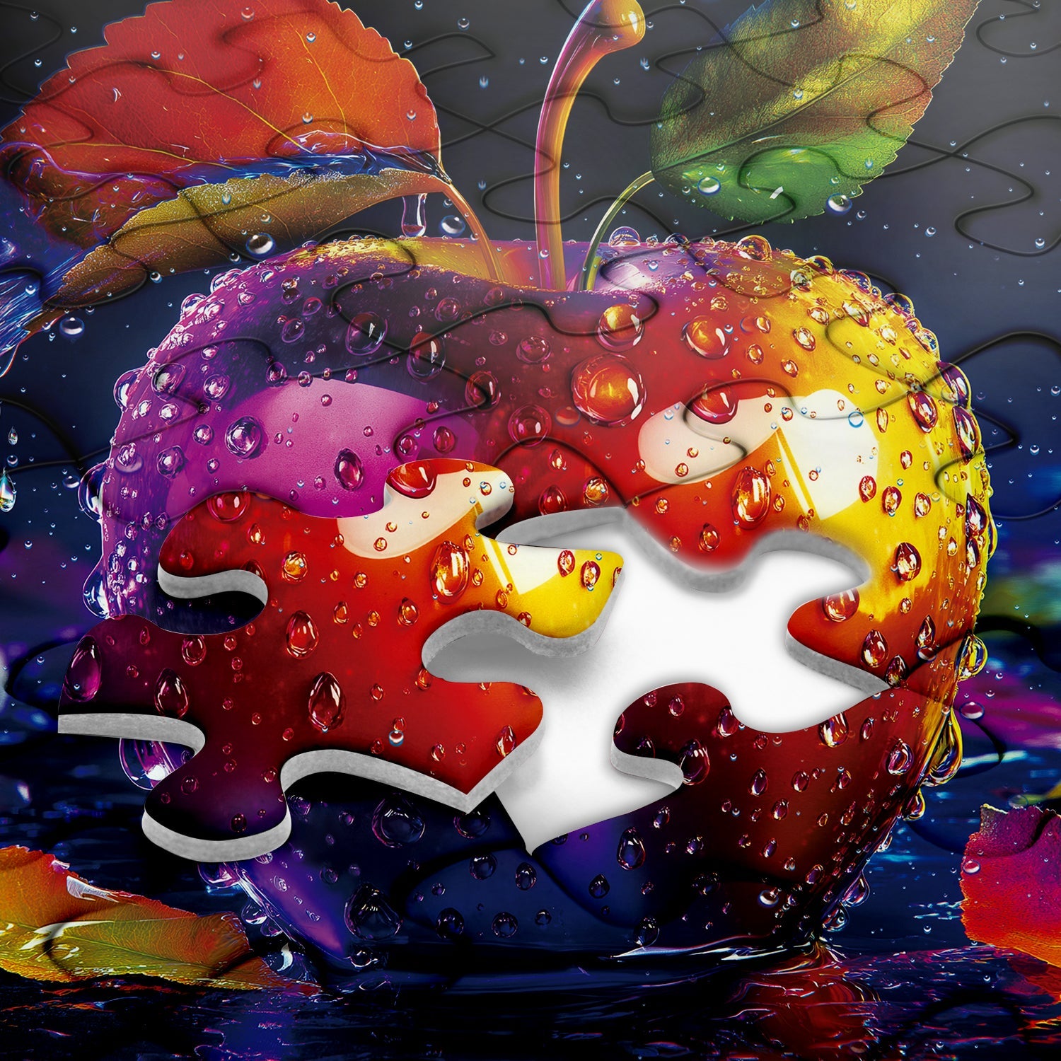 Regentropfen -Apfel -Puzzles 1000 Stücke