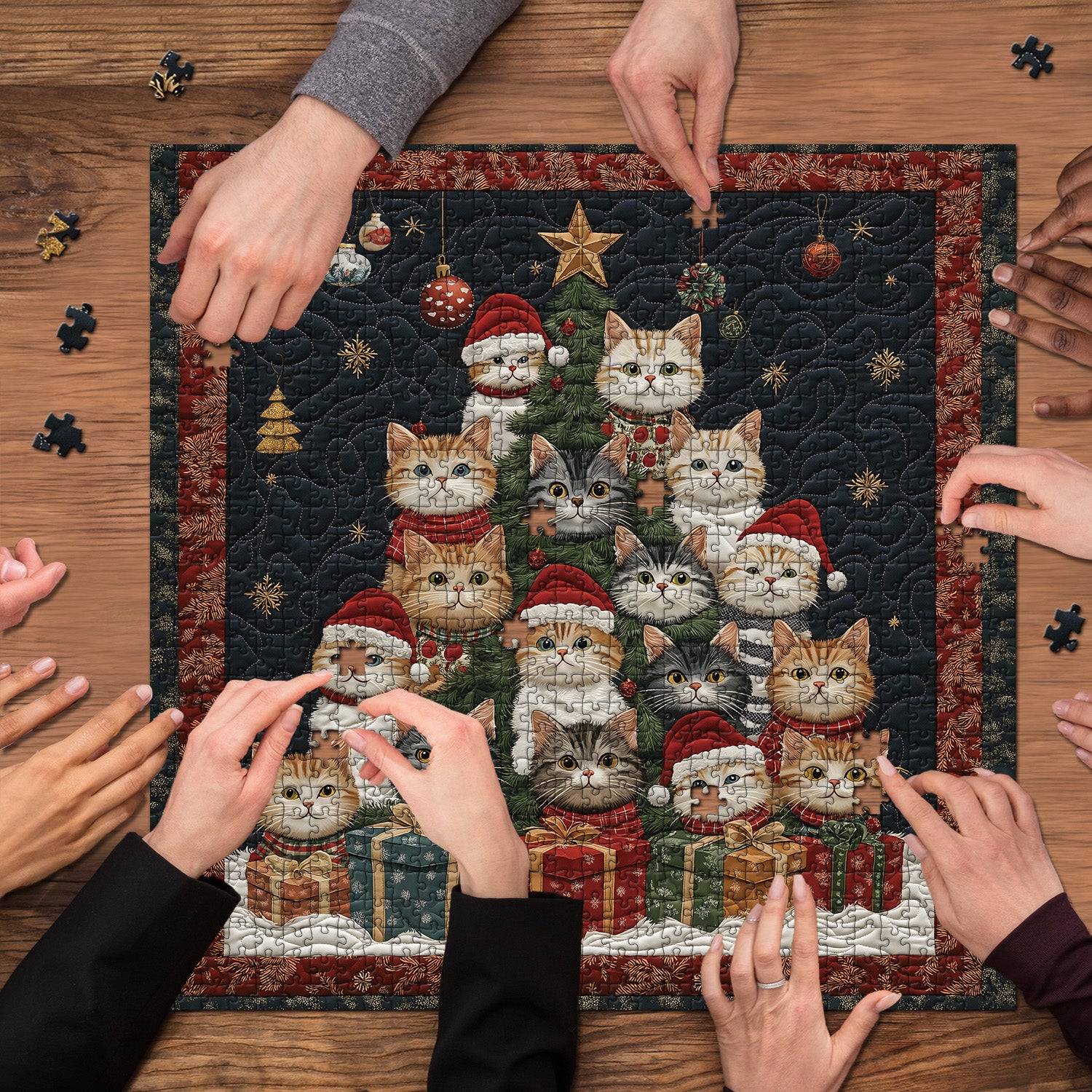 Cat Christmas Tree Jigsaw Puzzle 1000 Piece