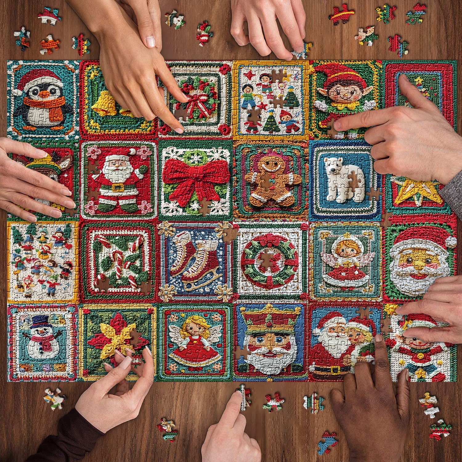 Weihnachtshäkelpuzzle 1000 Stücke