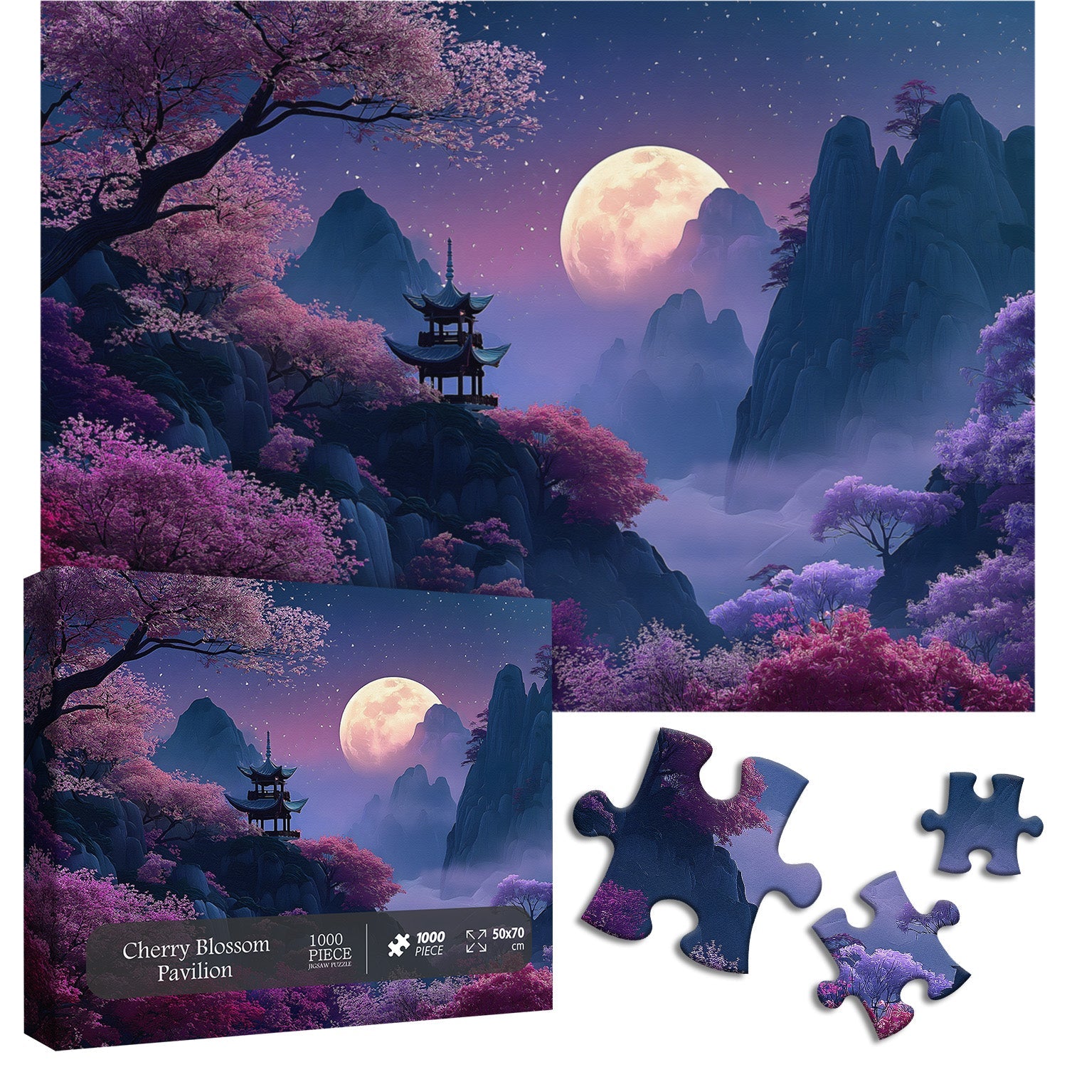 Puzzle du Pavillon des Fleurs de Cerisier 1000 pièces