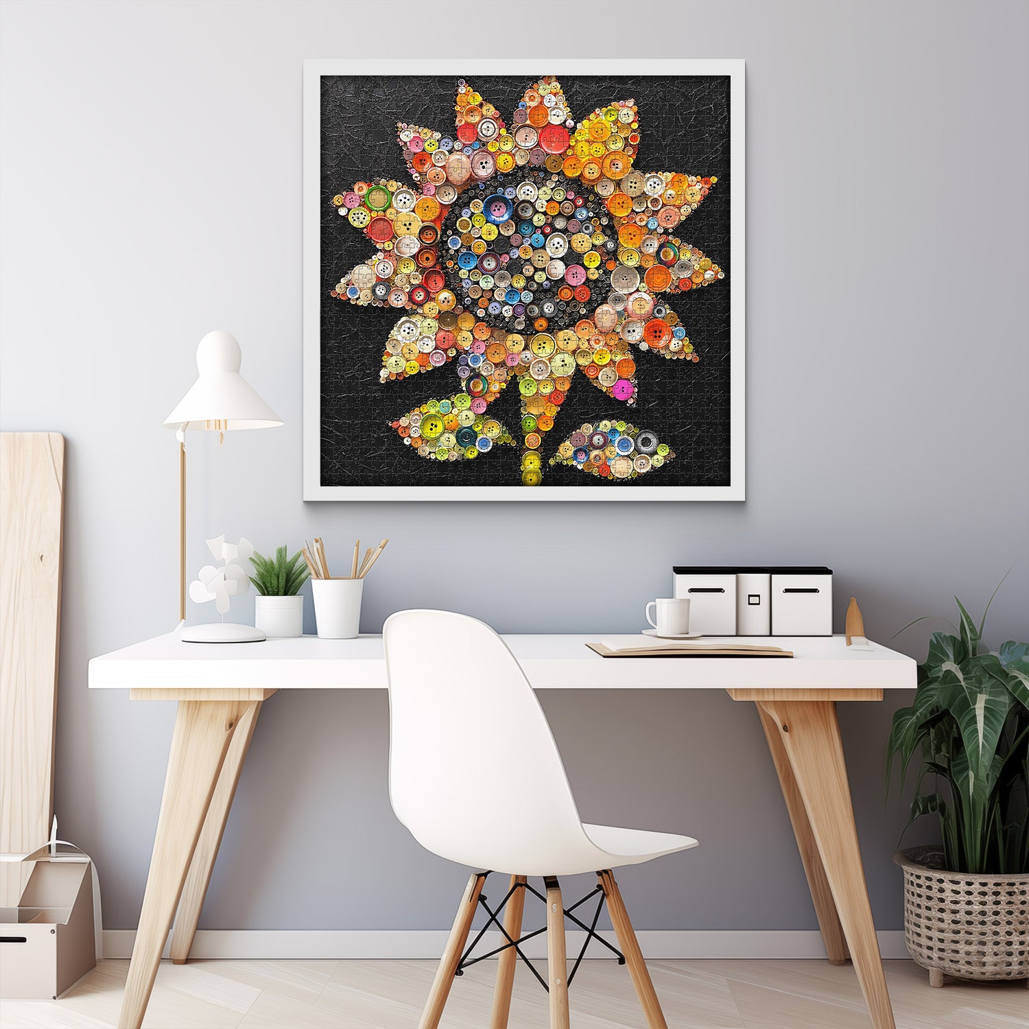 Button Sunflower Jigsaw Puzzles 1000 Pieces
