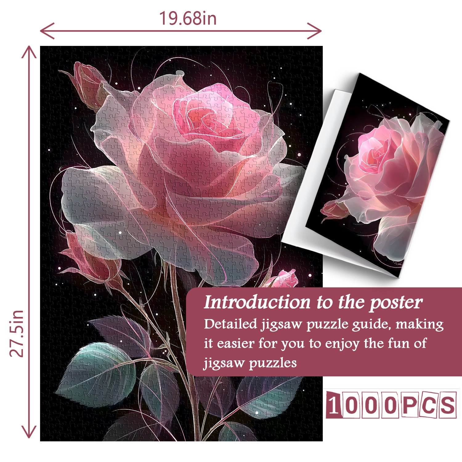 Rose Dream Rose Rose Puzzles 1000 pièces