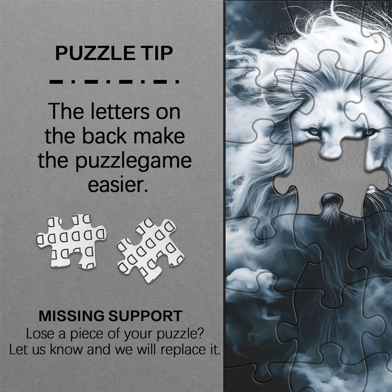 Chuchotements de puzzles de puzzle de lion blanc 1000 pièces