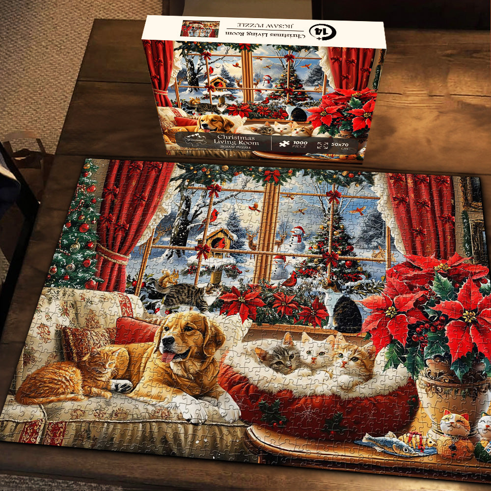 Puzzle du salon de salon de Noël 1000 pièces