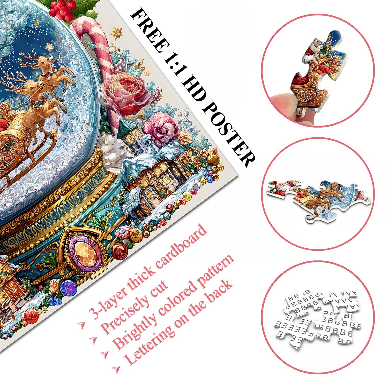 Weihnachtskristallkugel Puzzles 1000 Stücke
