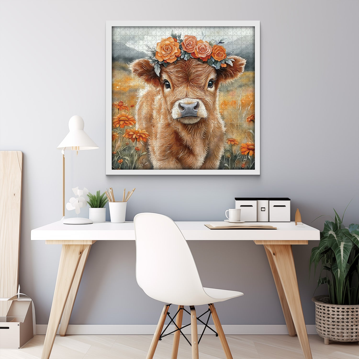 Puzzle à puzzle à molleton à couronne florale 1000 pièces