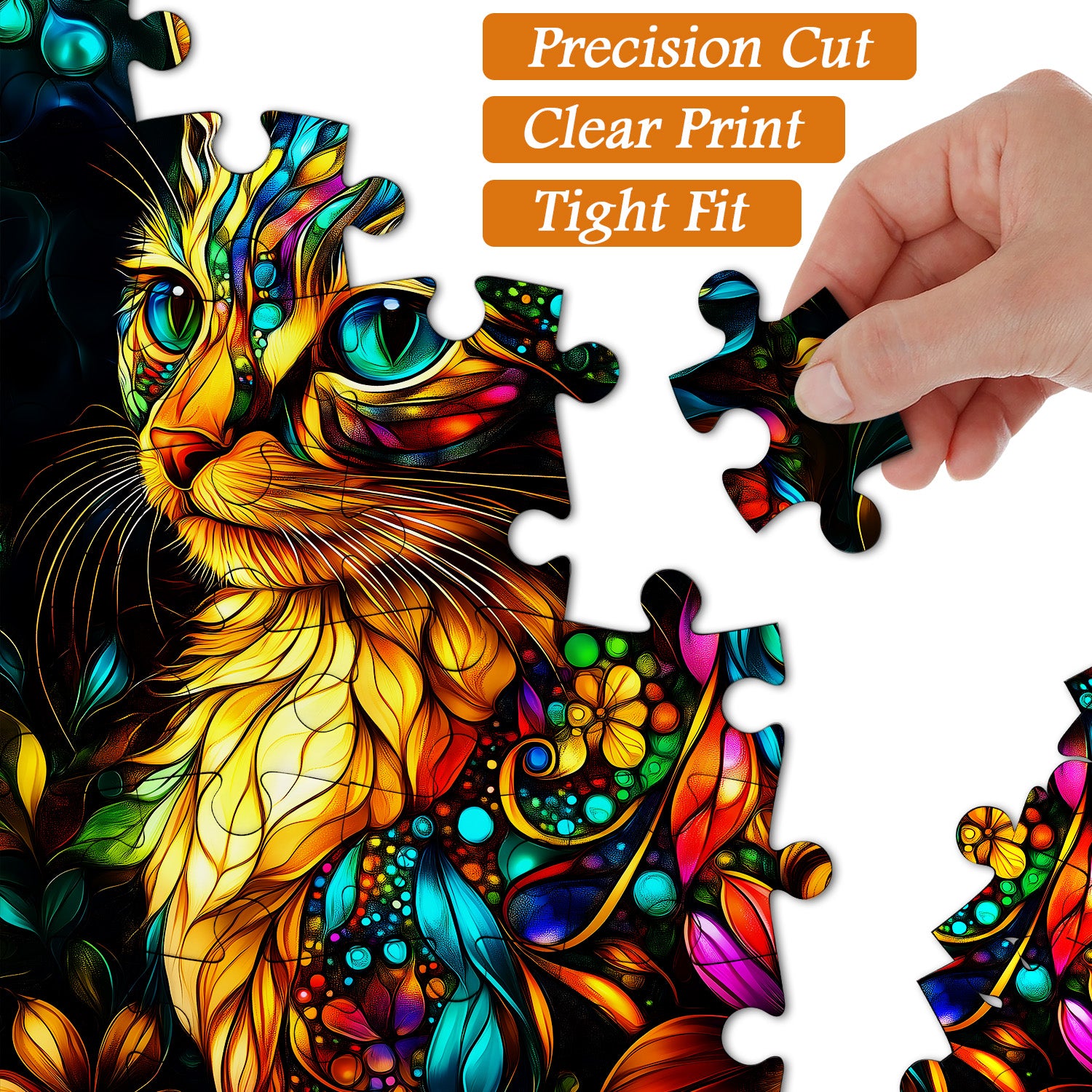 Mystic Floral Cat Puzzle 1000 pièces