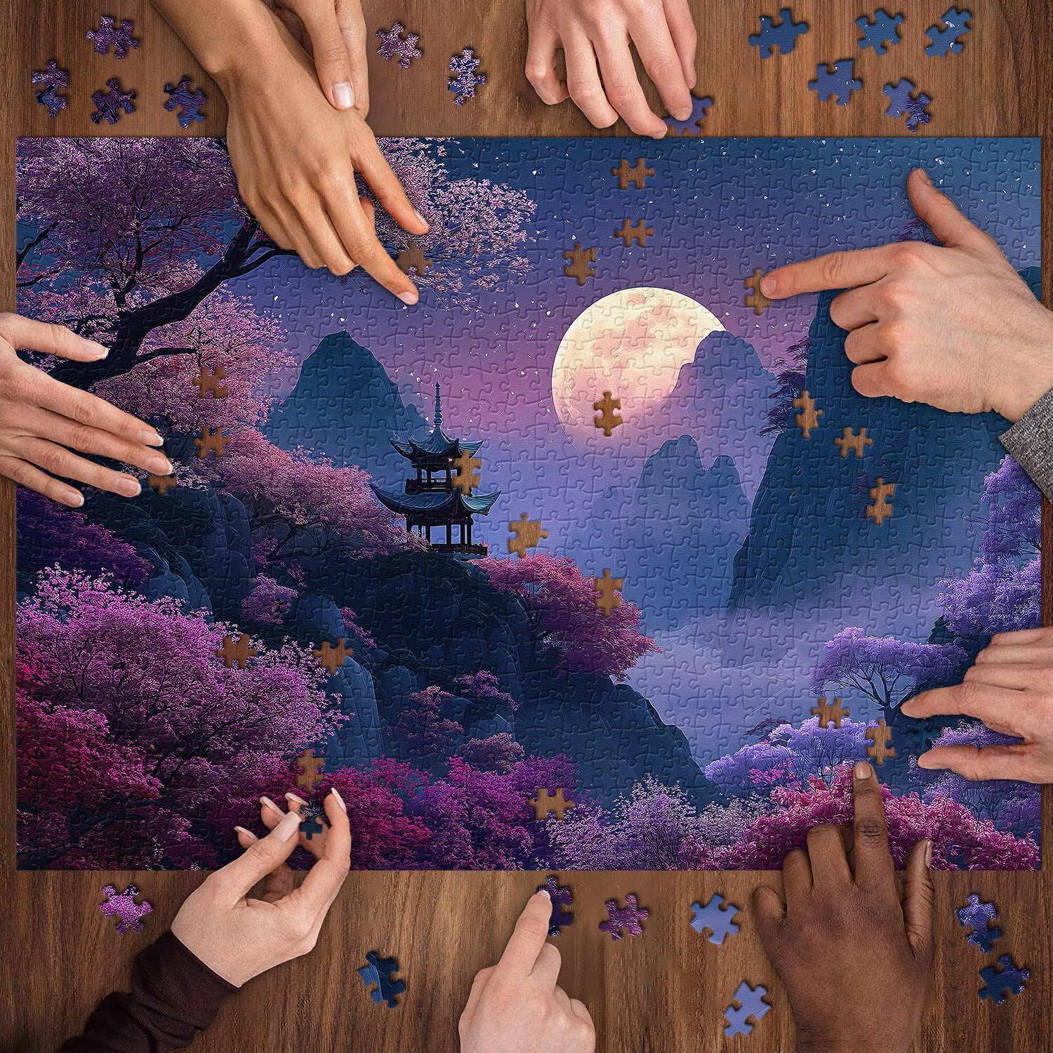 Puzzle du Pavillon des Fleurs de Cerisier 1000 pièces