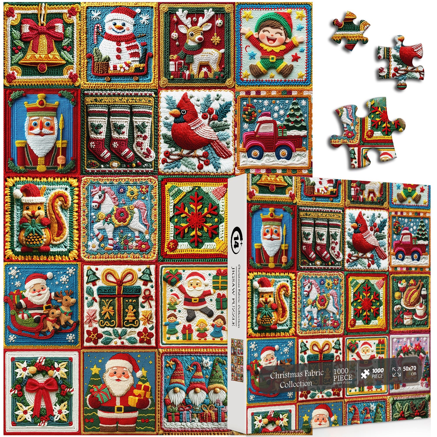 Christmas Fabric Collection Jigsaw Puzzle 1000 Piece
