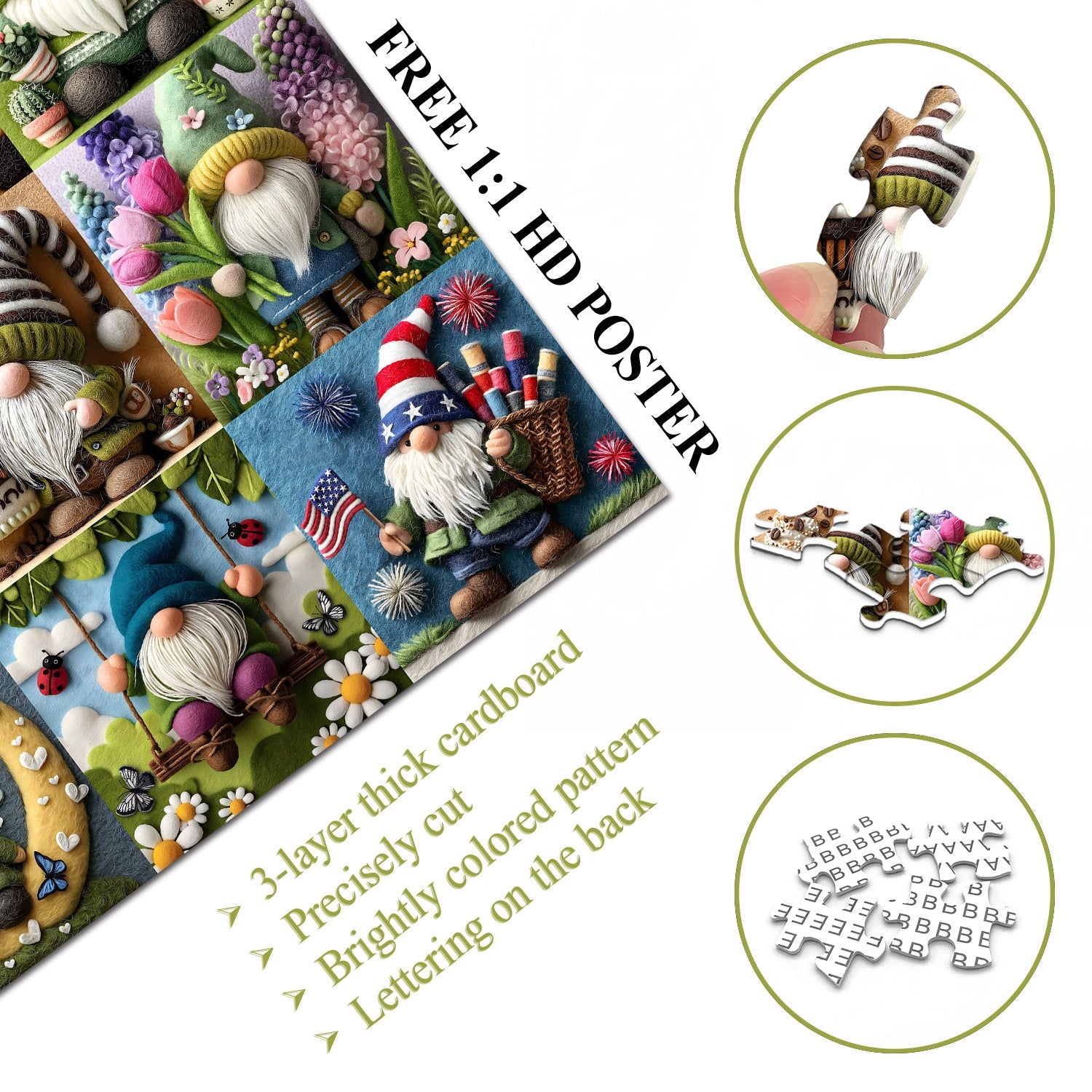 Fröhliches Gnome-Puzzle mit 1000 Teilen