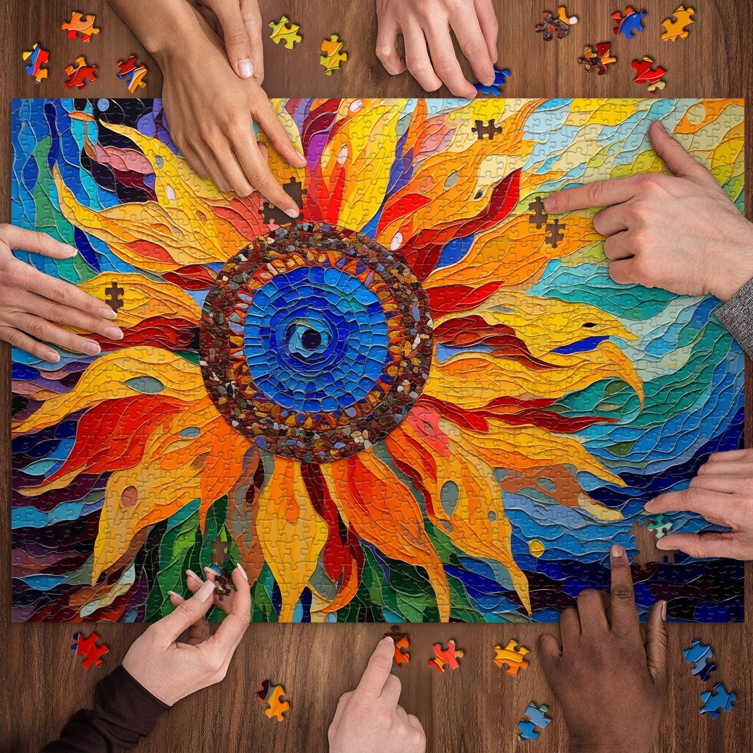 Sonnenblumen Kaleidoskop Puzzle 1000 Stücke
