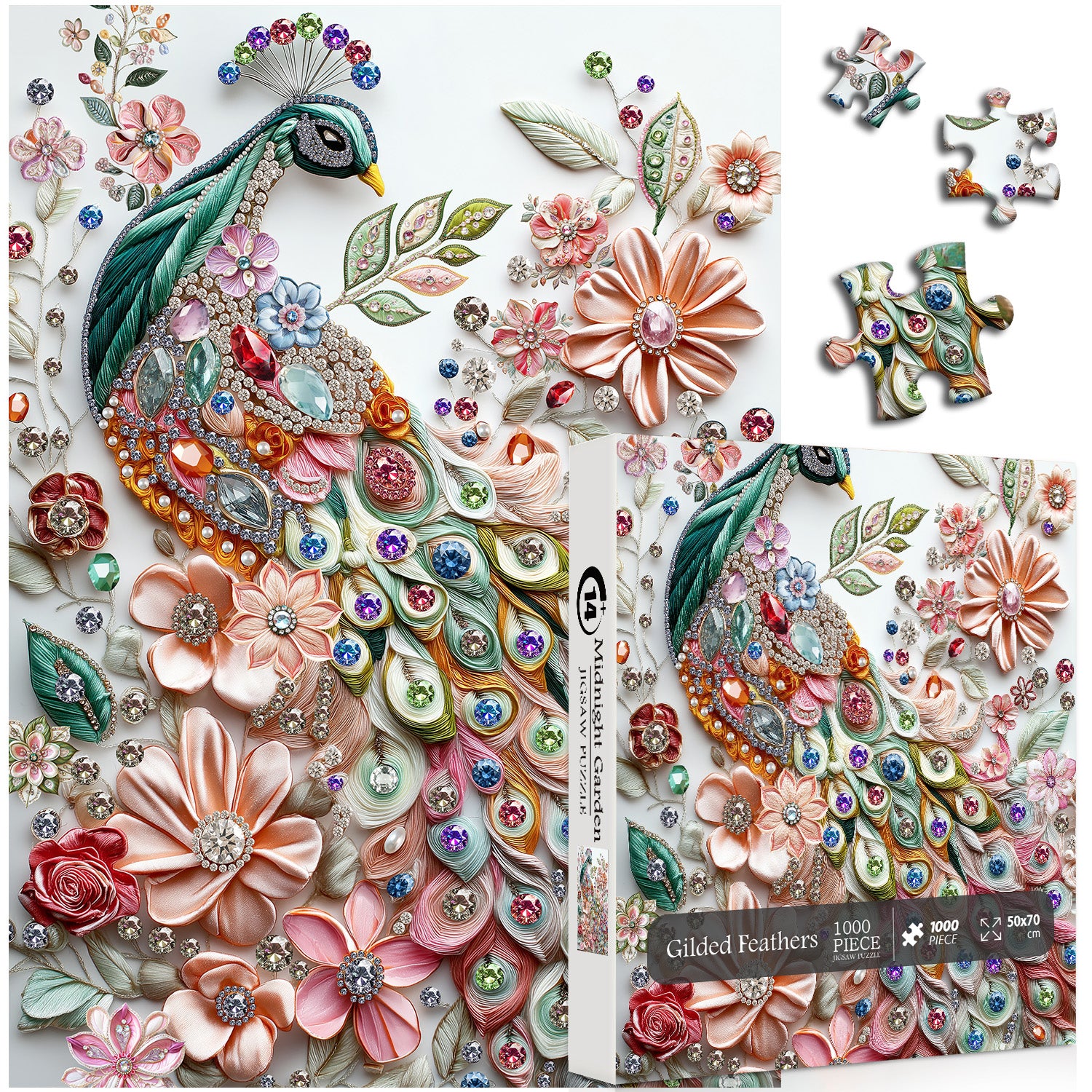Pizzle de puzzle des plumes dorées 1000 pièces