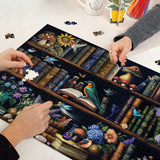Pezzi di puzzle sugli scaffali della natura 1000 pezzi