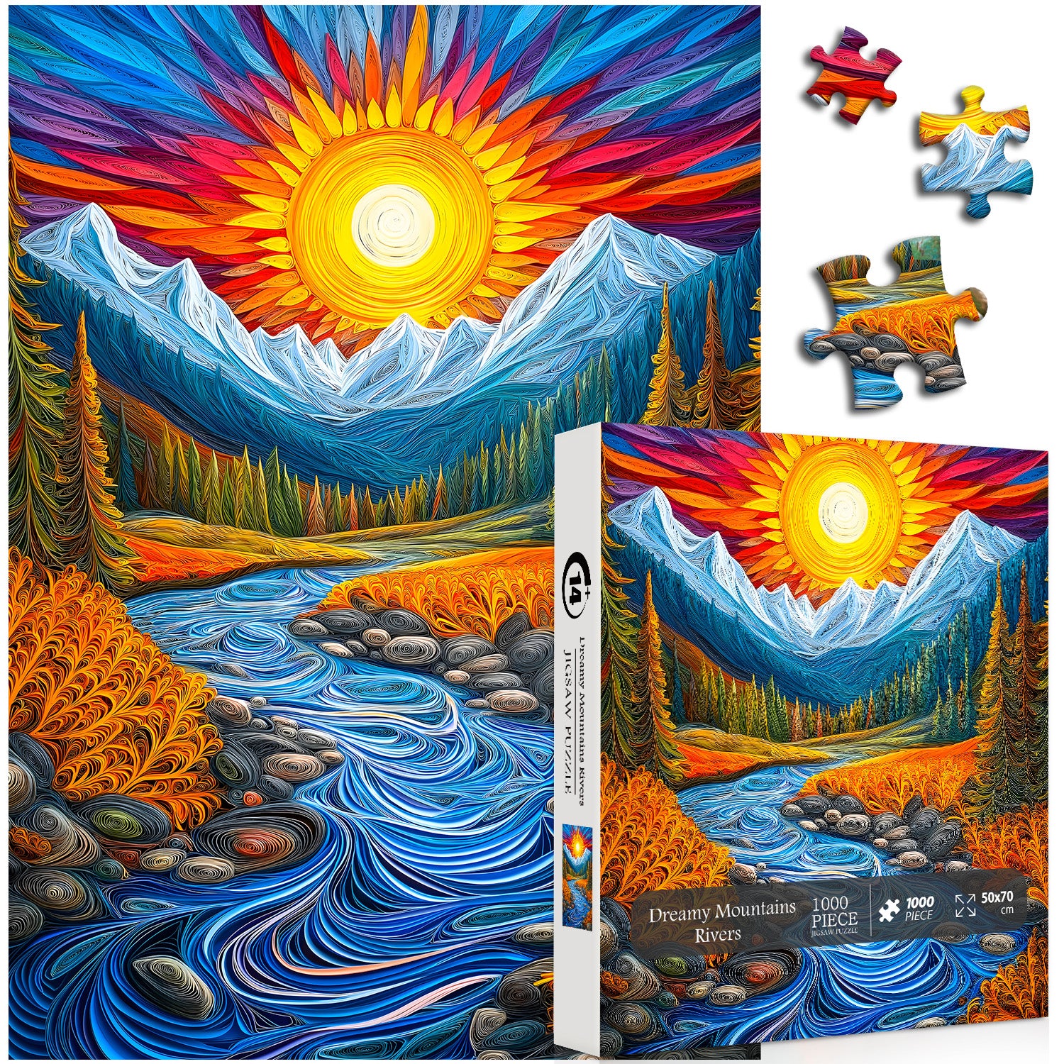 Dreamy Mountains Flüsse Jigsaw Puzzle 1000 Stücke