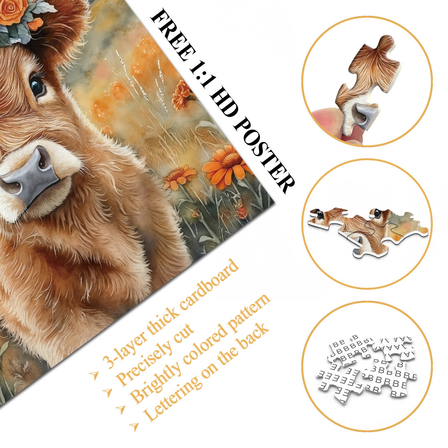 Puzzle à puzzle à molleton à couronne florale 1000 pièces