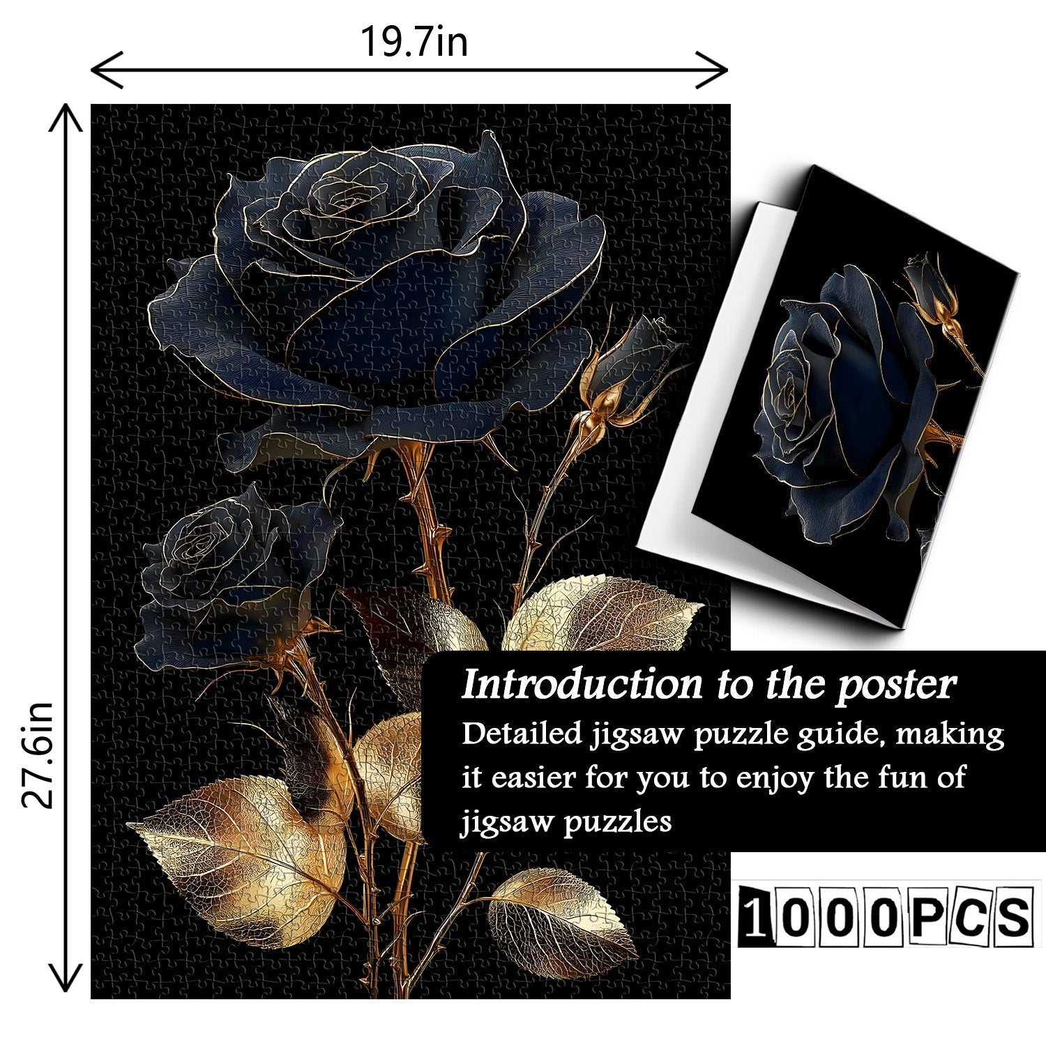 Puzzle da 1000 pezzi Rosa Oro Nero