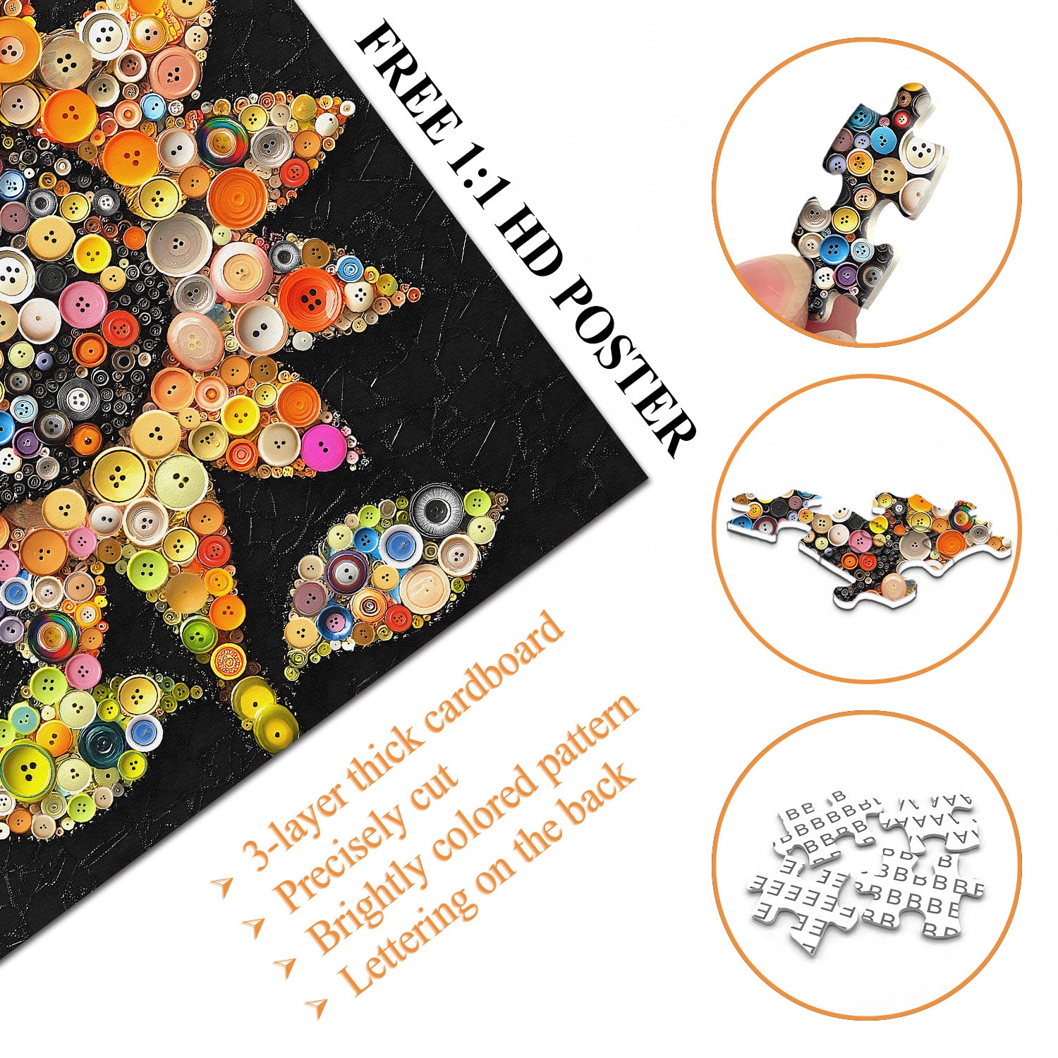 Button Sunflower Jigsaw Puzzles 1000 Pieces