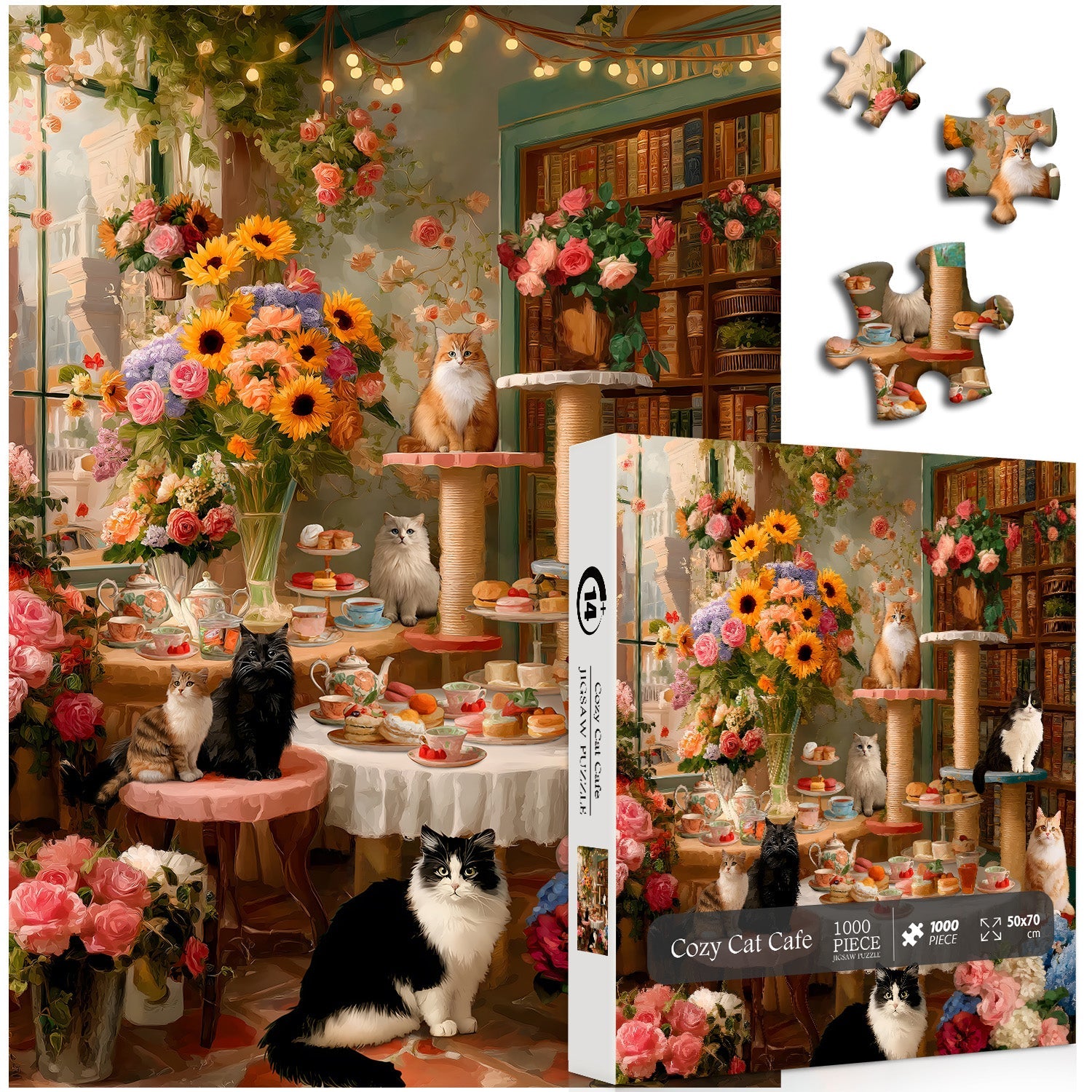 Puzzle da 1000 Pezzi del Cozy Cat Cafe