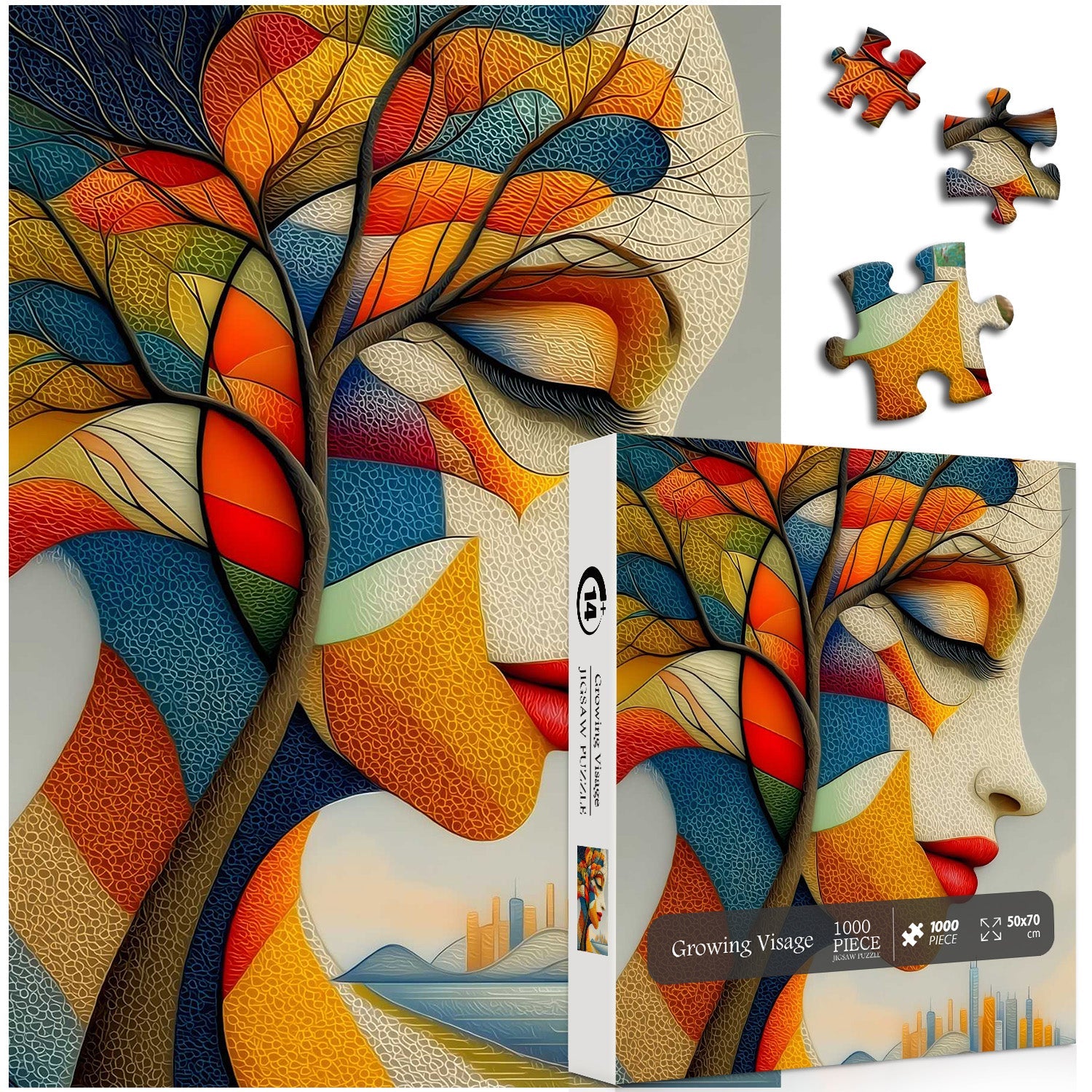 Puzzle del volto in crescita, 1000 pezzi