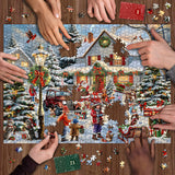 Calendario de adviento de la escena de nieve de Navidad Pizzle 1000 Pieces