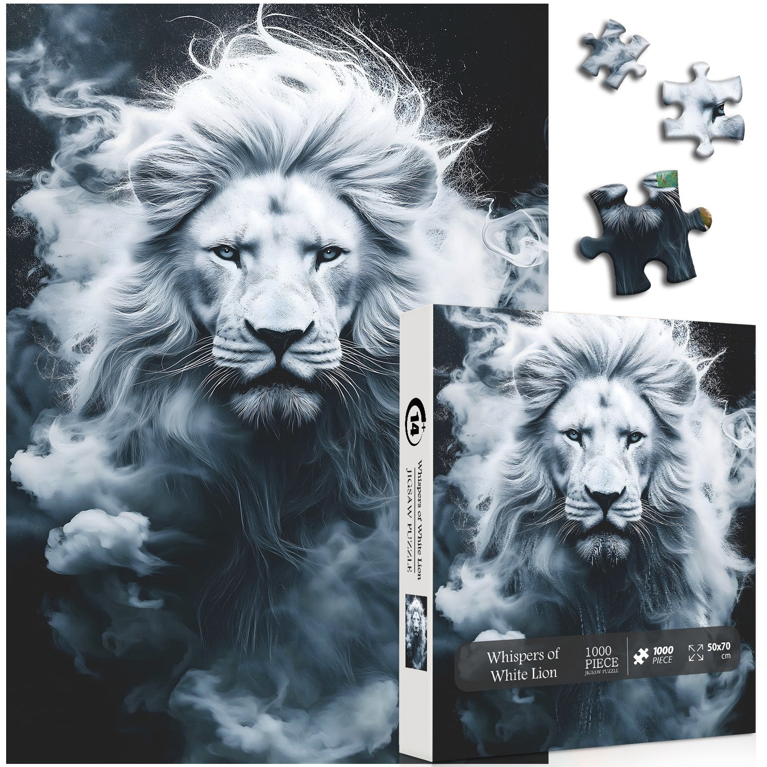 Chuchotements de puzzles de puzzle de lion blanc 1000 pièces