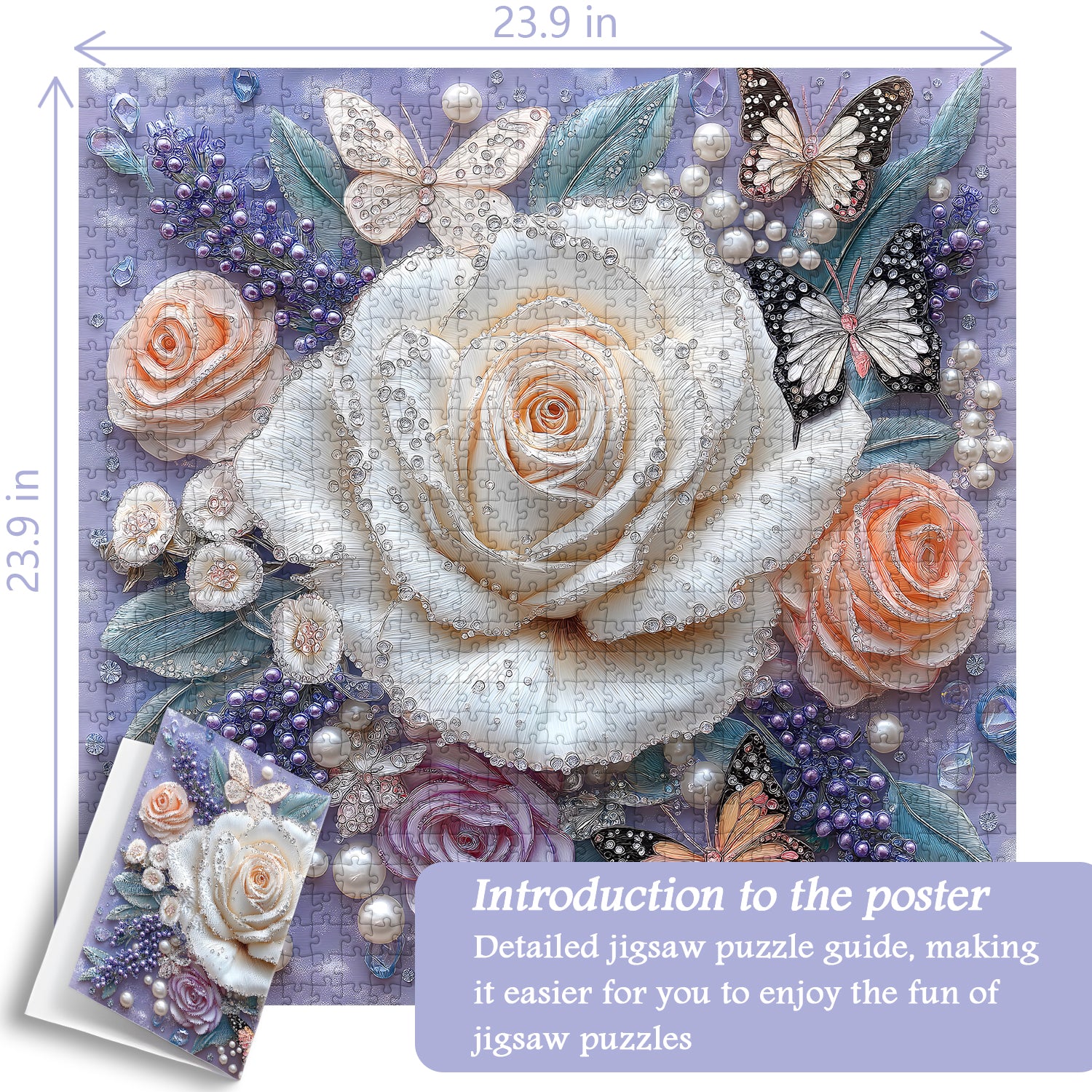 Puzzle rosa ingioiellate puzzle 1000 pezzi