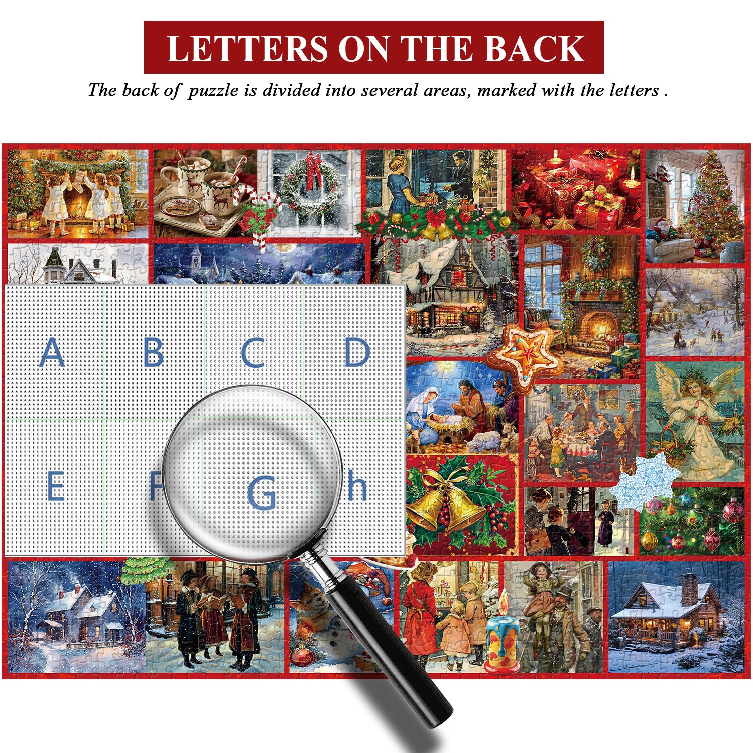 Weihnachtsillustration Adventskalender Puzzle 1000 Stücke