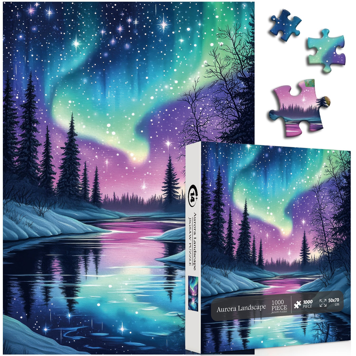 Puzzle paesaggio aurora 1000 pezzi