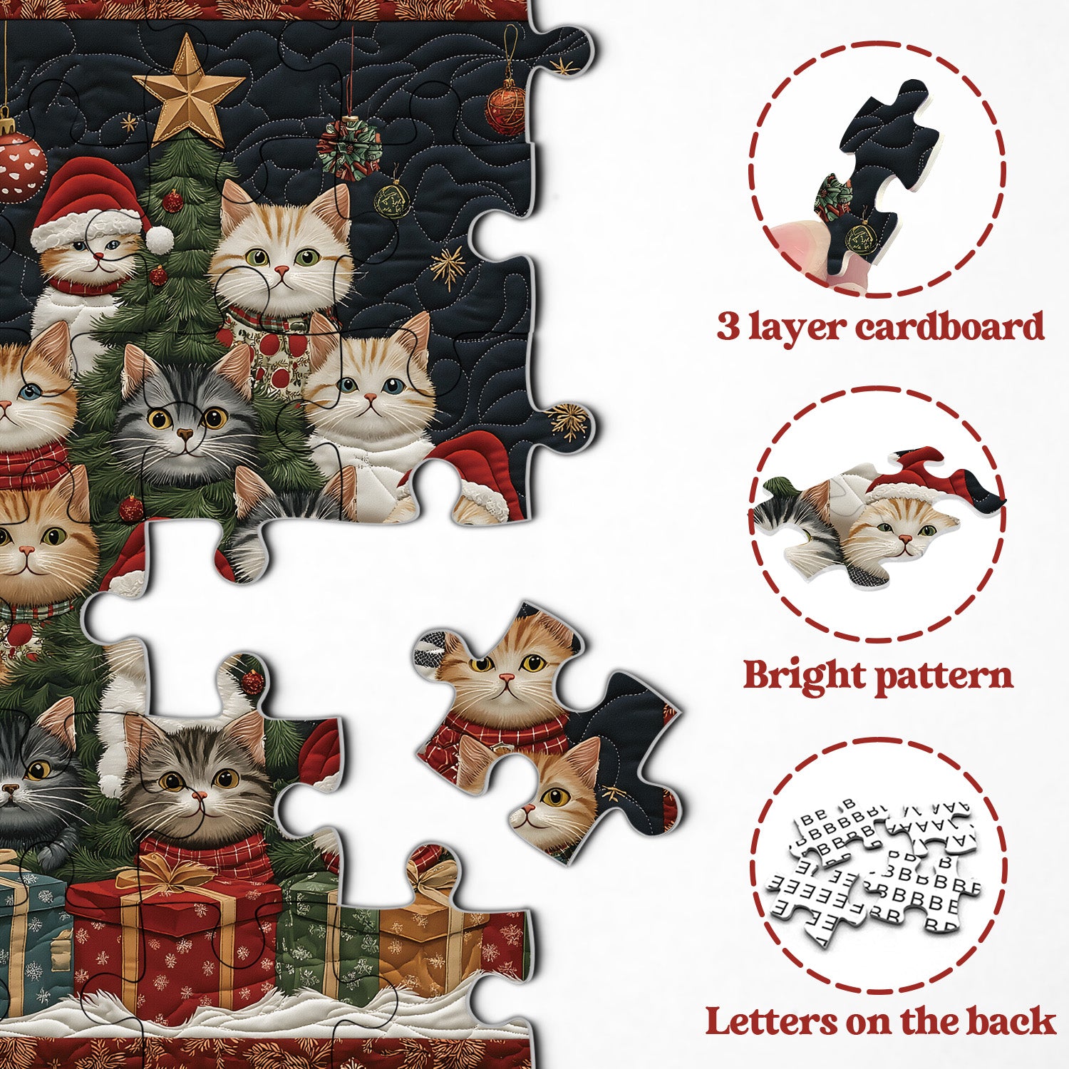 Cat Christmas Tree Jigsaw Puzzle 1000 Piece