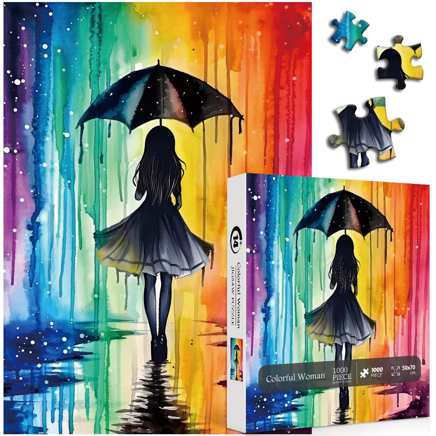 Pieci di puzzle da donna colorata 1000 pezzi