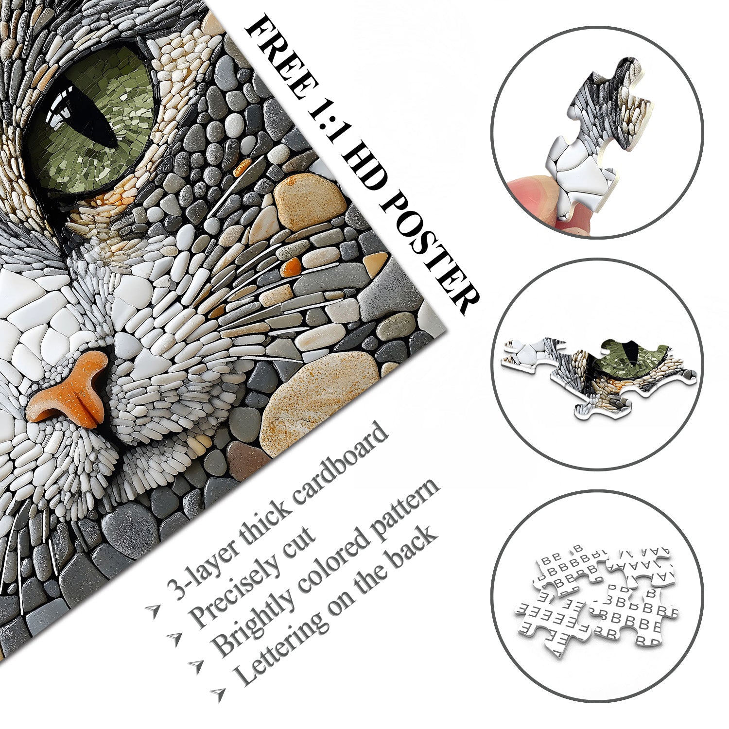 Pebble Cat Puzzles Puzzles 1000 pièces