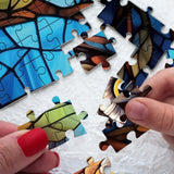 Buntglaseulen -Puzzle 1000 Stücke
