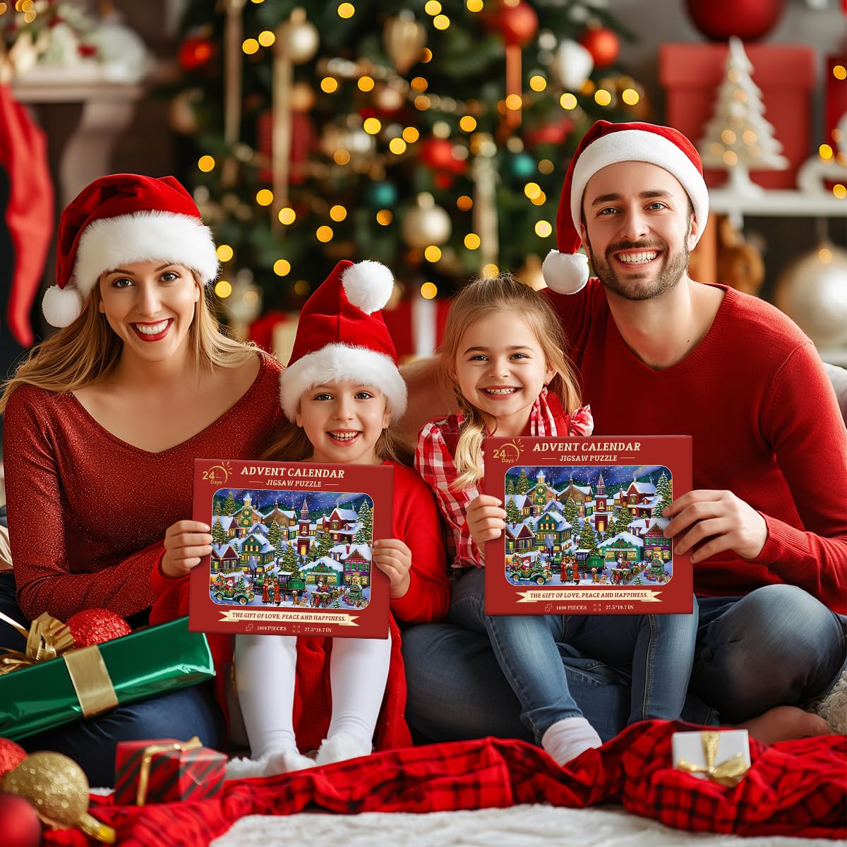 Weihnachten freudiger Stadt Adventskalender Puzzle 1000 Stücke