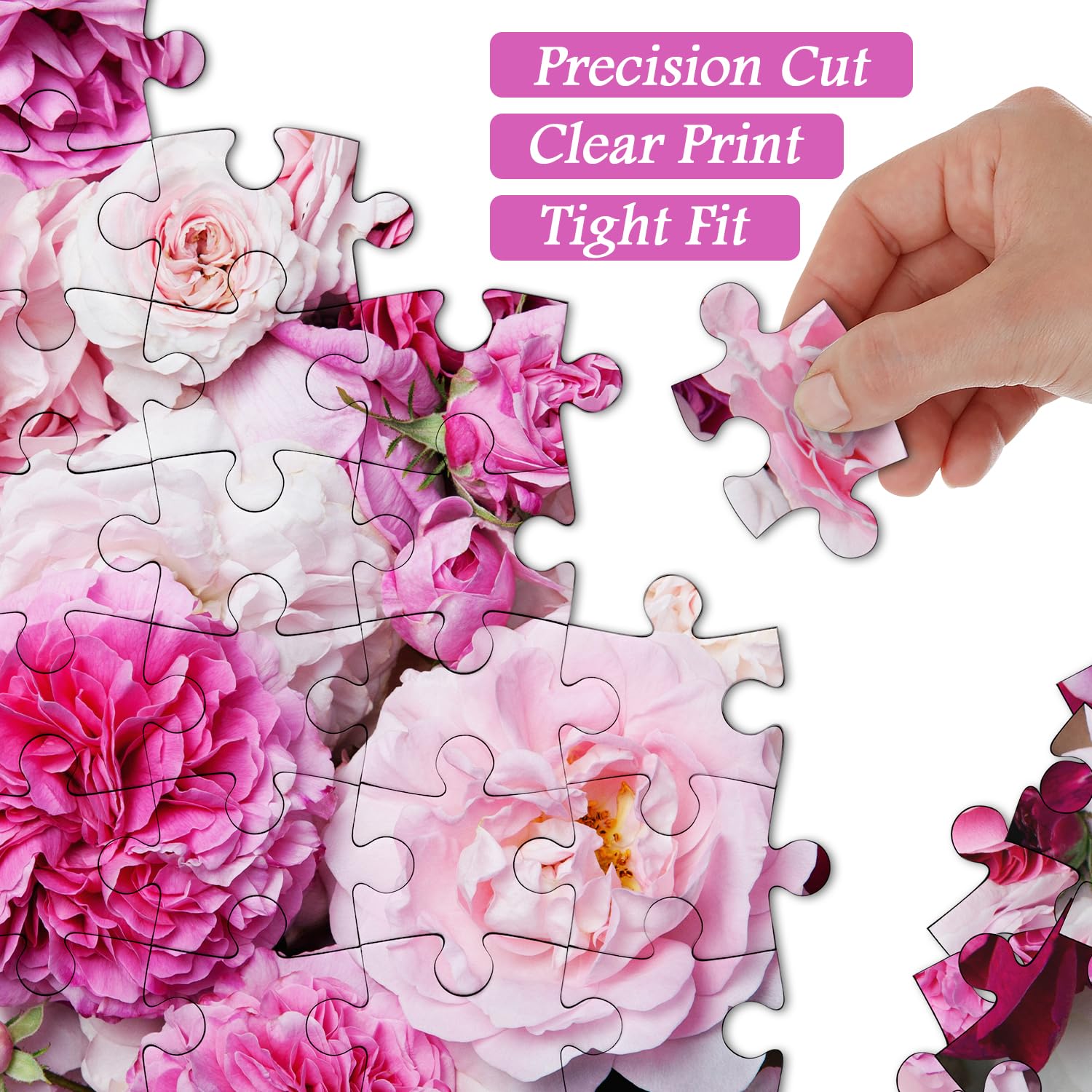 Rosa Rose Blumenprozzel Puzzle 1000 Stücke