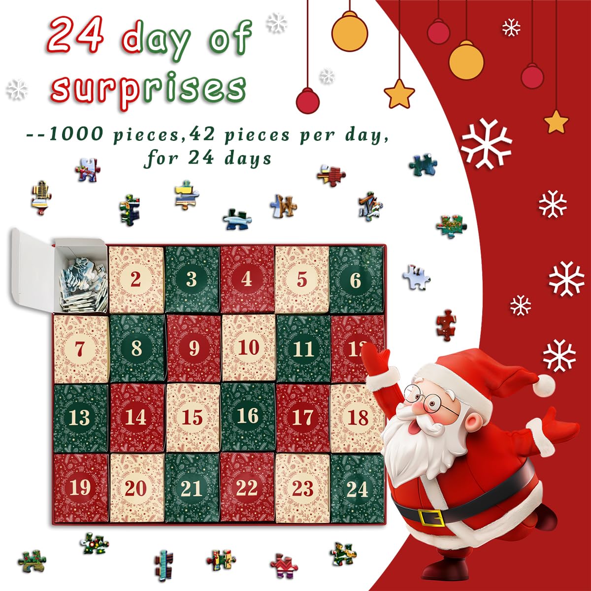 Weihnachten freudiger Stadt Adventskalender Puzzle 1000 Stücke