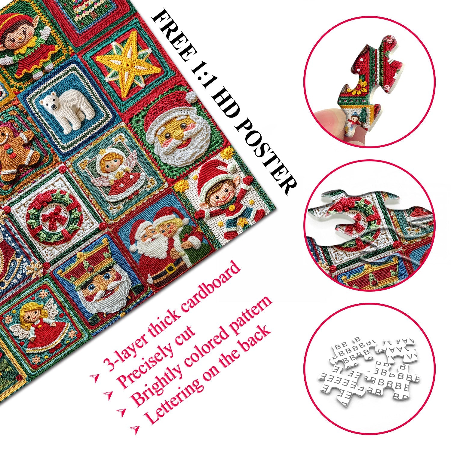 Weihnachtshäkelpuzzle 1000 Stücke