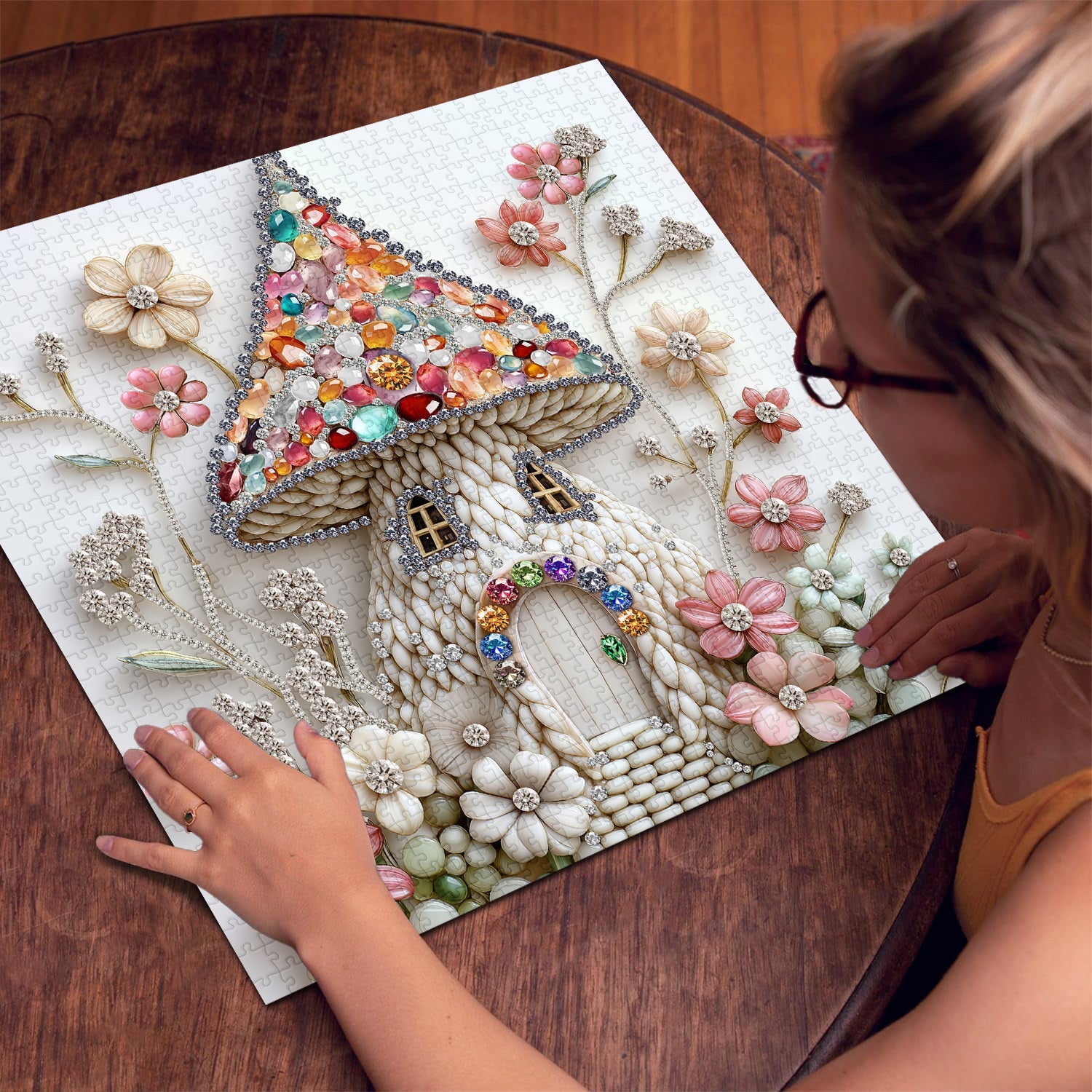 Puzzle de la maison de champignon 1000 pièces