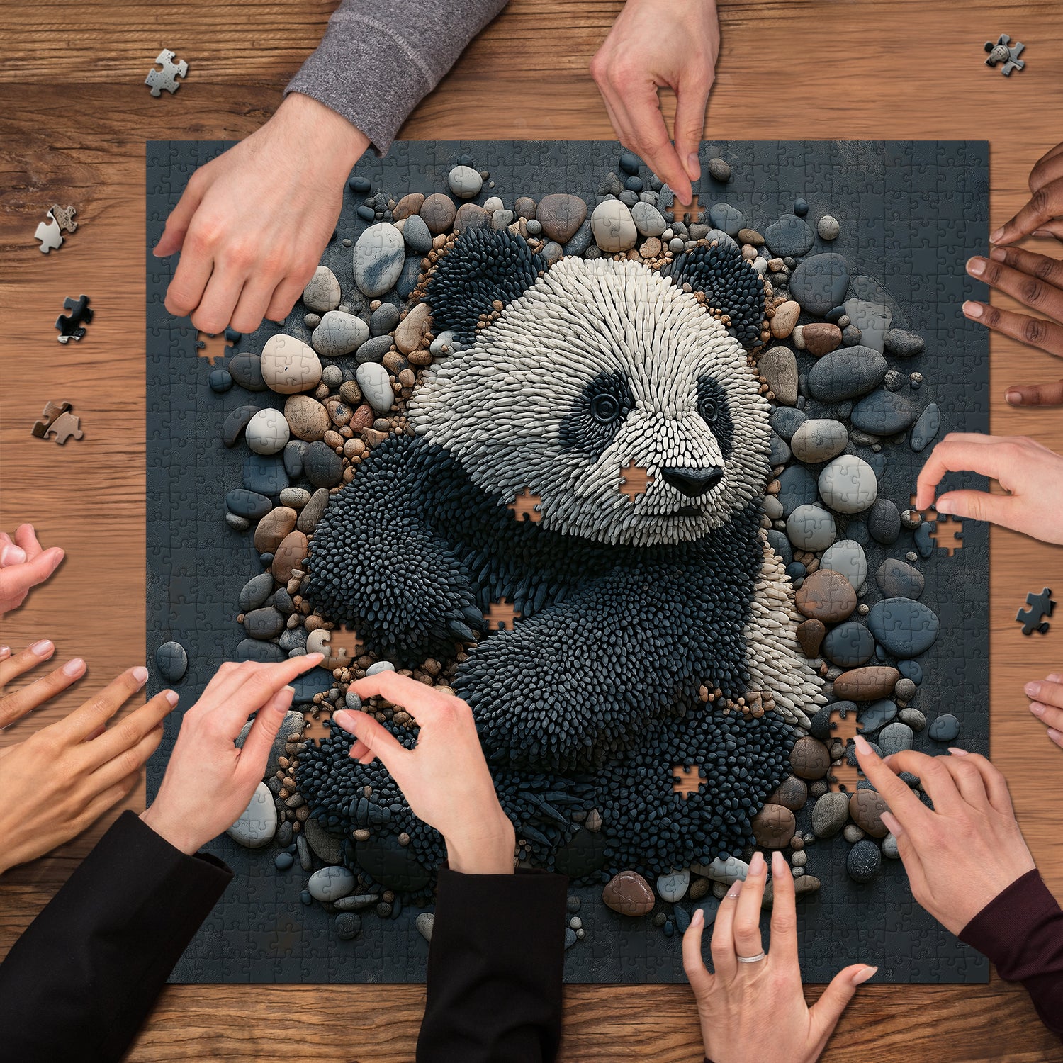 Rock art panda puzzle puzzle 1000 pezzi
