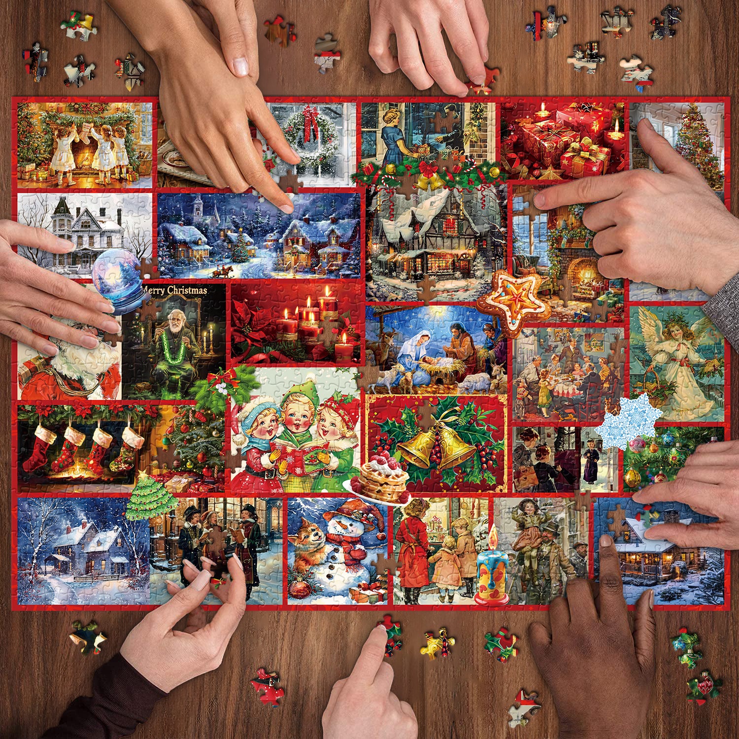 Weihnachtsillustration Adventskalender Puzzle 1000 Stücke
