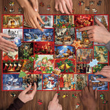Weihnachtsillustration Adventskalender Puzzle 1000 Stücke