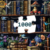 Pezzi di puzzle sugli scaffali della natura 1000 pezzi