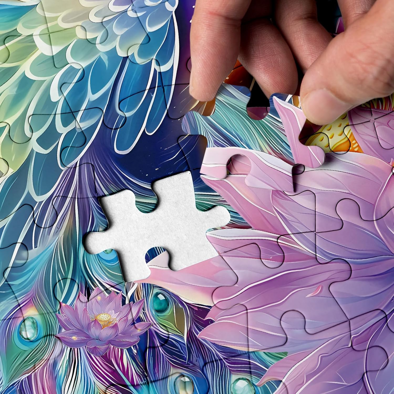 Leuchtende Pfau -Jigsaw -Puzzle 1000 Stücke