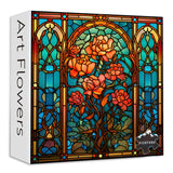Buntglasblumen -Puzzle 1000 Stücke